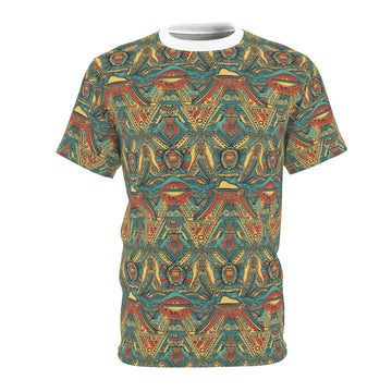 Bohemian Pattern Unisex Tee - Vibrant Cut & Sew Shirt for Festivals & Everyday Wear