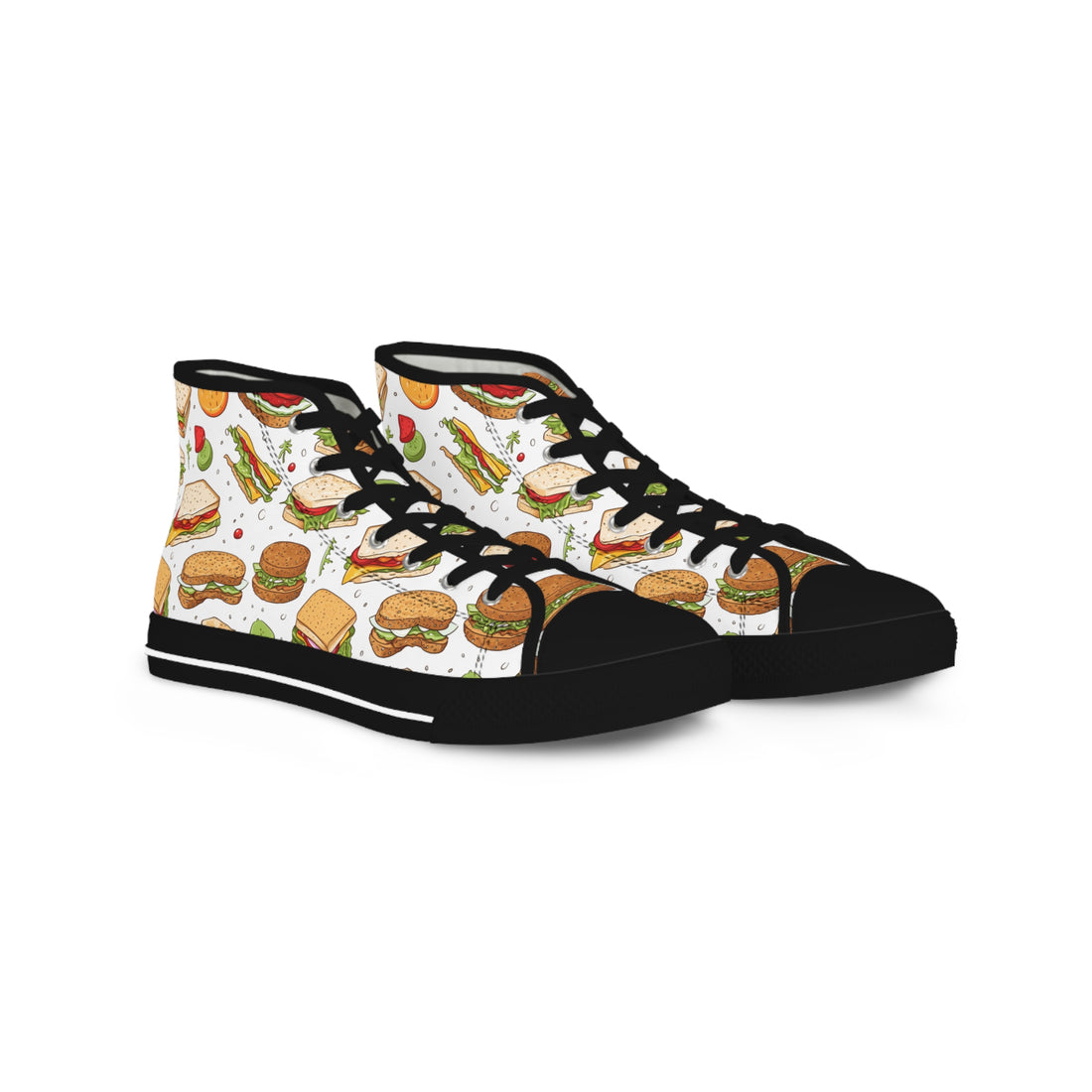 Foodie High Top Sneakers - Fun Fast Food Design for Casual Wear