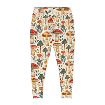 Cozy Plus Size Leggings with Whimsical Mushroom Print for Nature Lovers