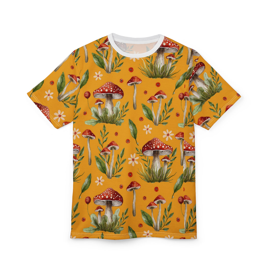 Mushroom Pattern Unisex Tee - Vibrant Nature-Inspired Design