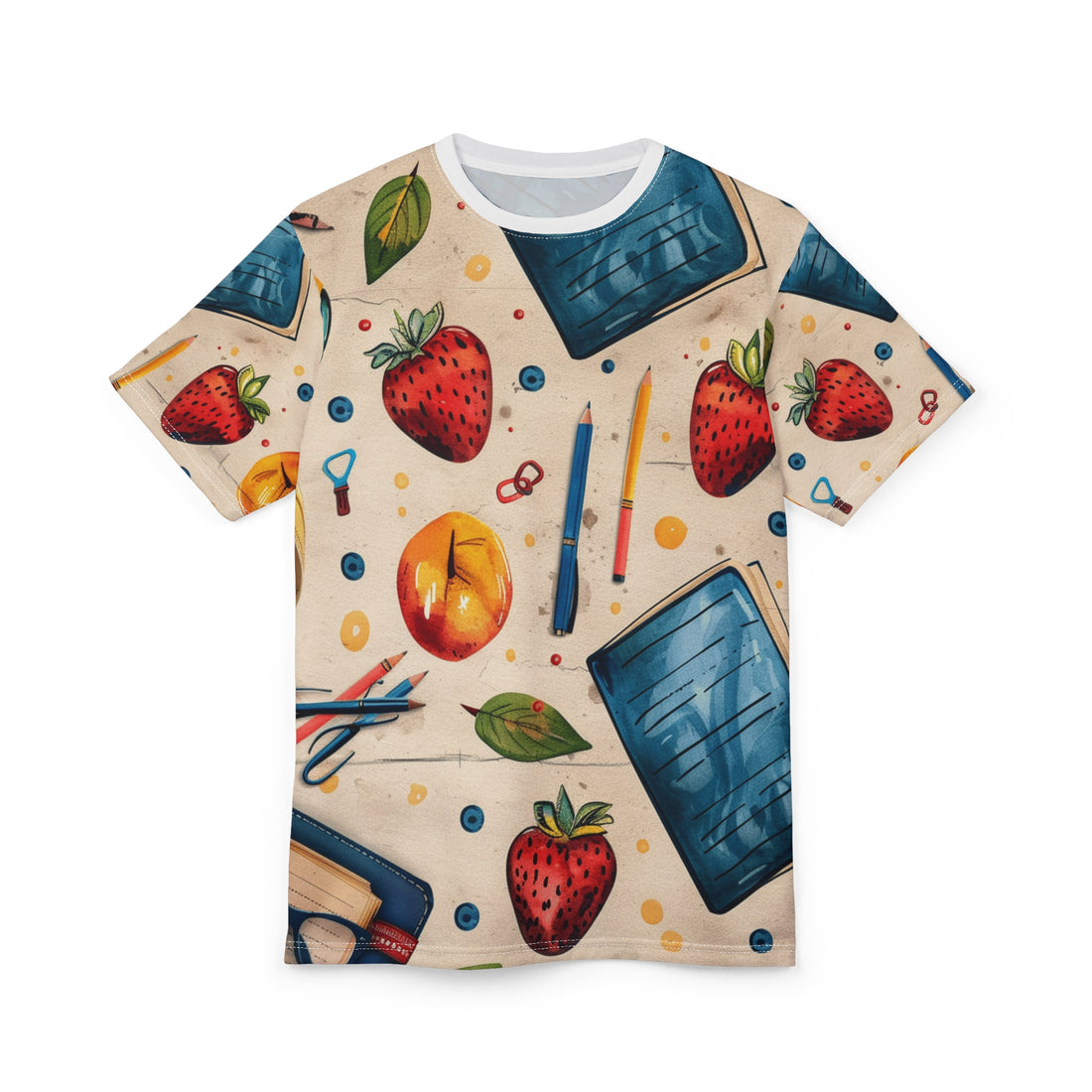 Fruity School Supplies Unisex Cut & Sew Tee - Perfect for Students & Teachers