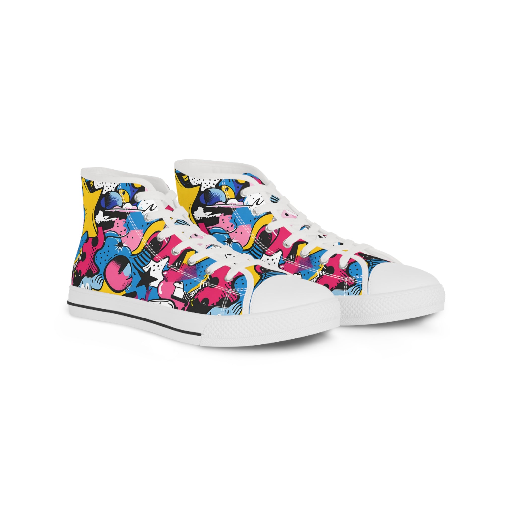 Colorful High Top Sneakers - Trendy Fashion Footwear for Everyday Style