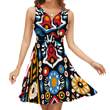 Sleeveless V Neck Dress