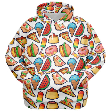 Pixel Food Athletic Plus-size Hoodie