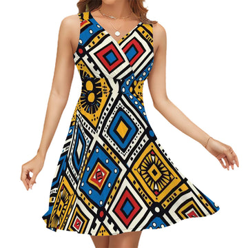 Sleeveless V Neck Dress