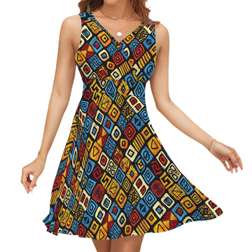 Sleeveless V Neck Dress