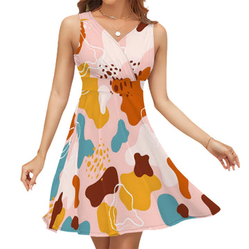 Sleeveless V Neck Dress